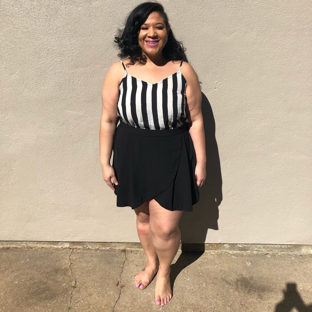 Plus size Black/Cream Cami